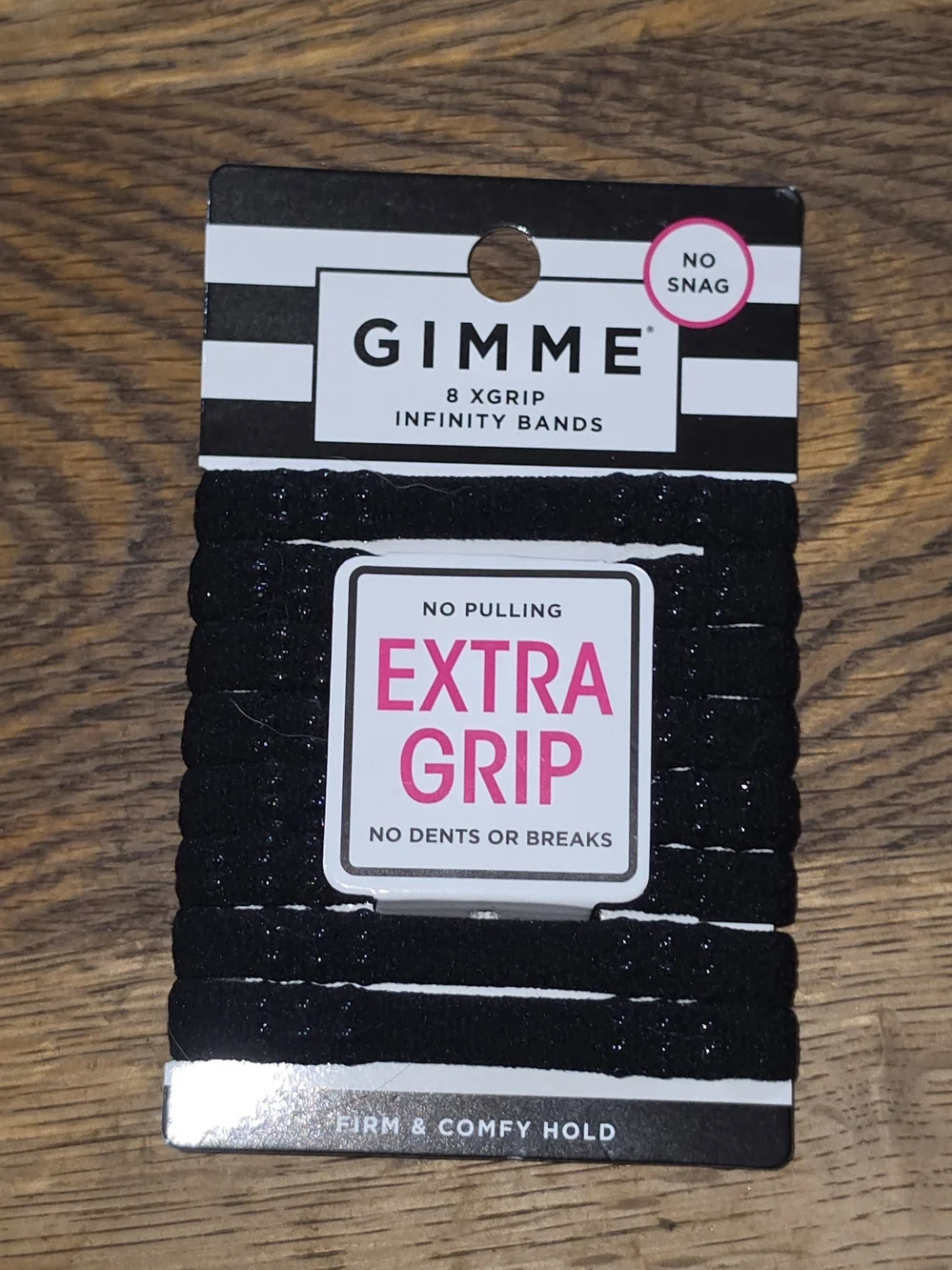 Gimme Beauty Extra Grip Infinity Hair Bands - Black (8 Pack) BNIB